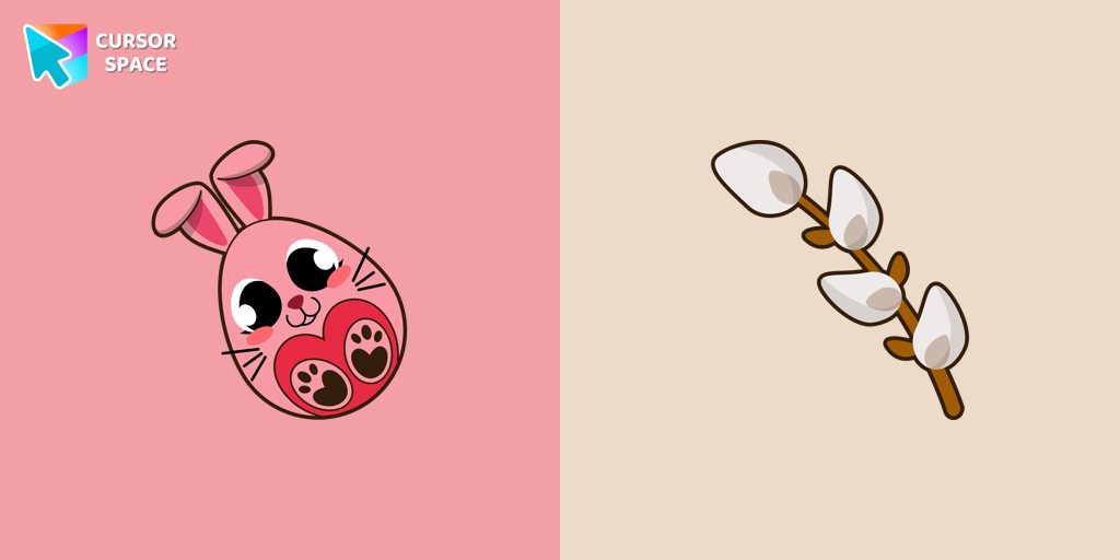 Cute Cursor Easter Egg Bunny